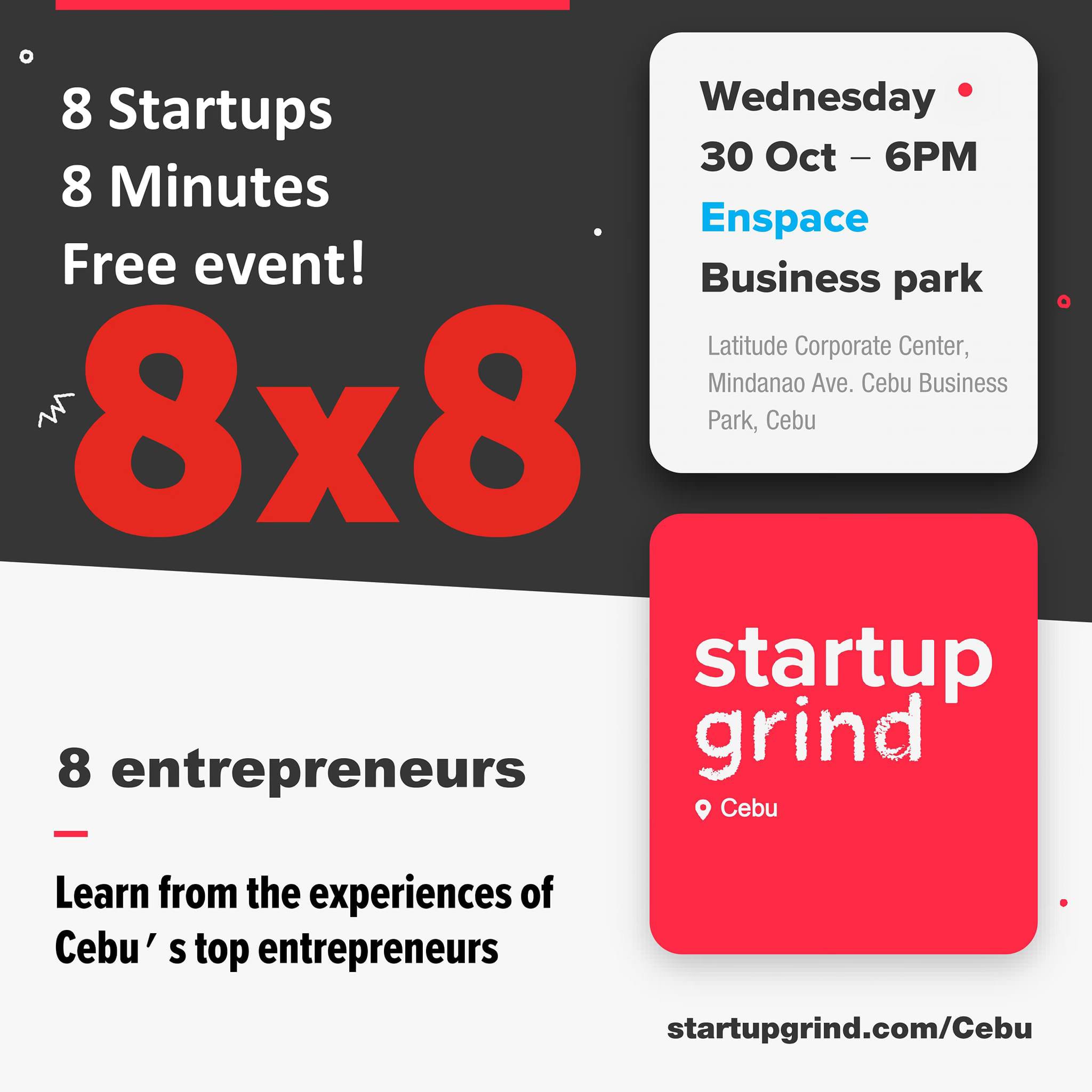 8 Startups x 8 Minutes [FREE Event] | Startup Grind Cebu