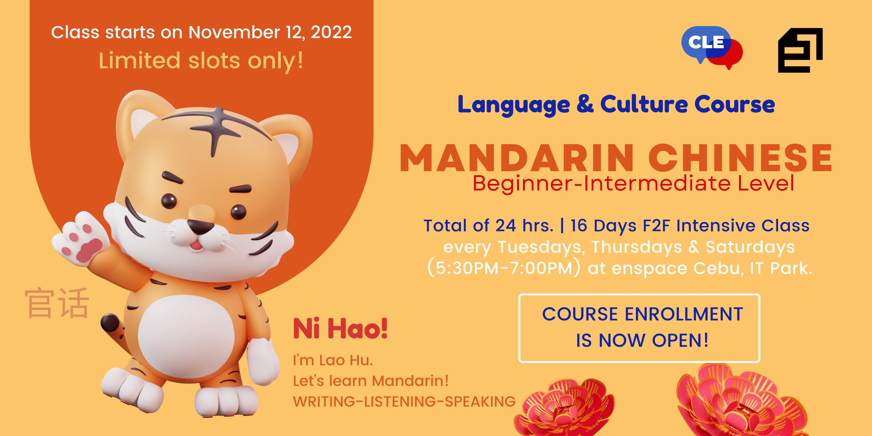 [Language & Culture Course] MANDARIN Chinese "Beginner-Intermediate Level"